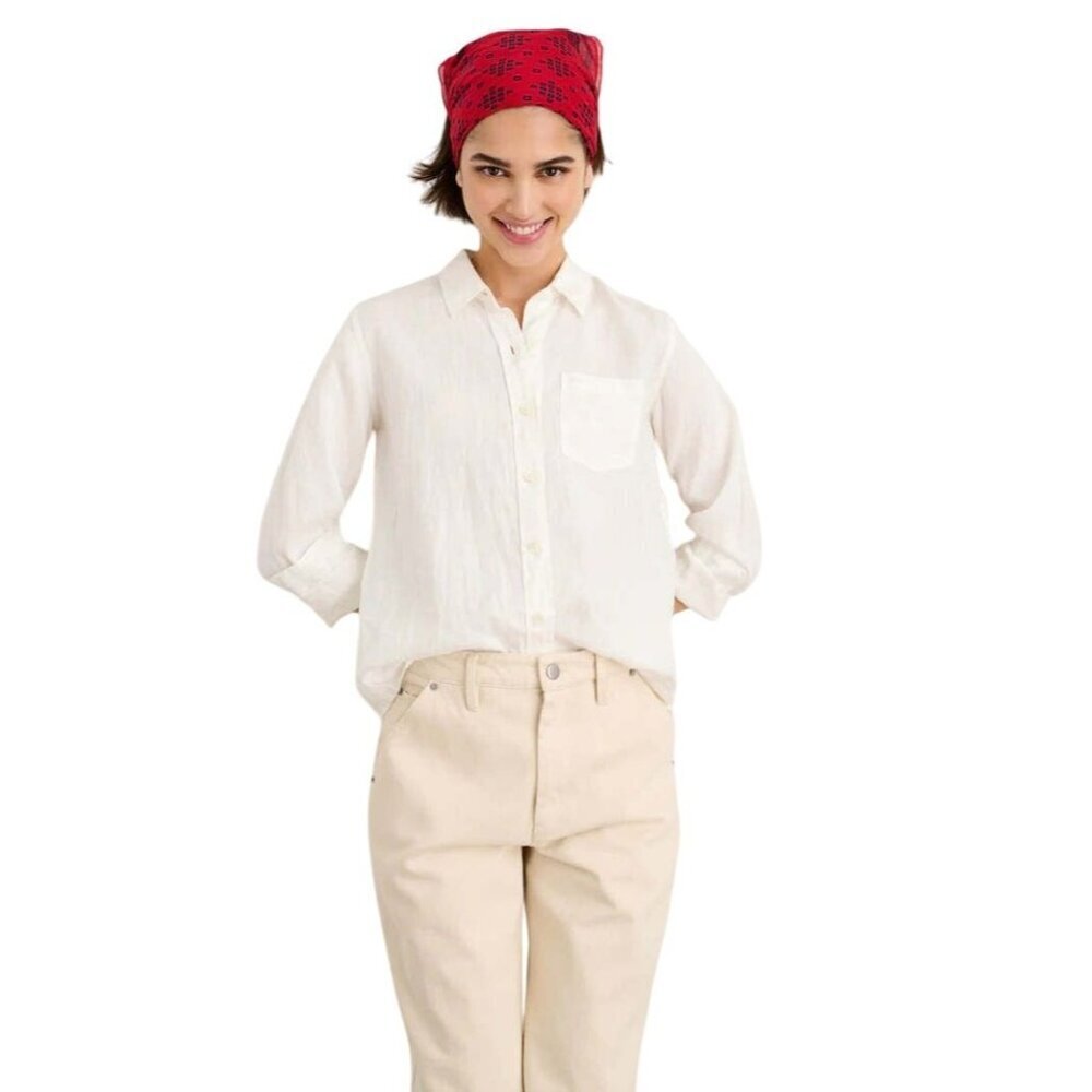 Alex Mill Long Sleeve Button Up Linen Shirt Womens Size S Minimalist Clean Girl